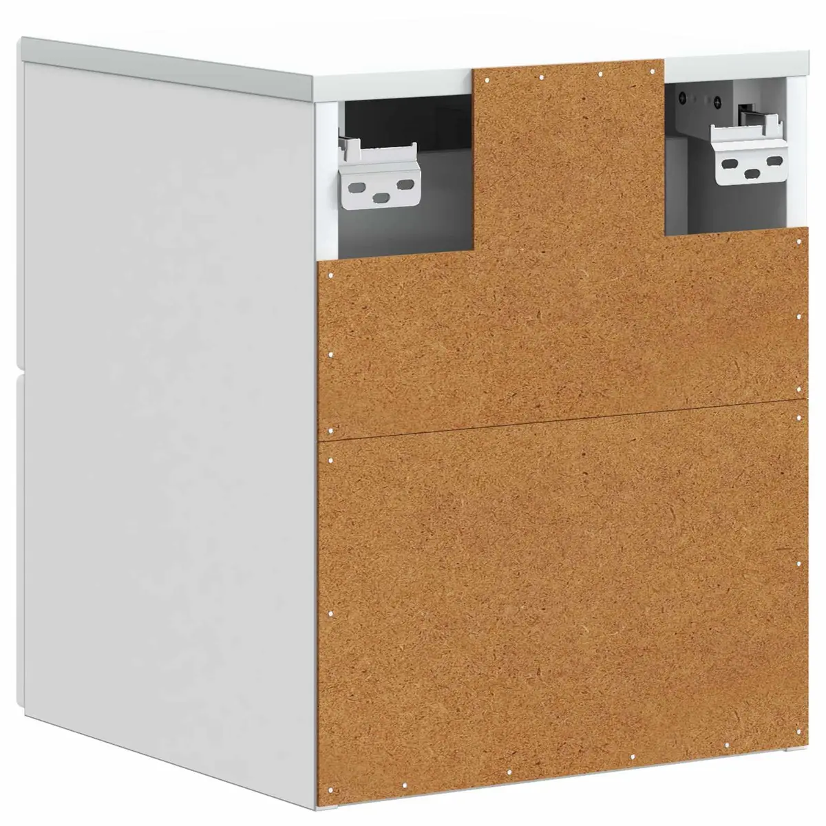 Wall-Mounted Bedside Cabinet in White Wood