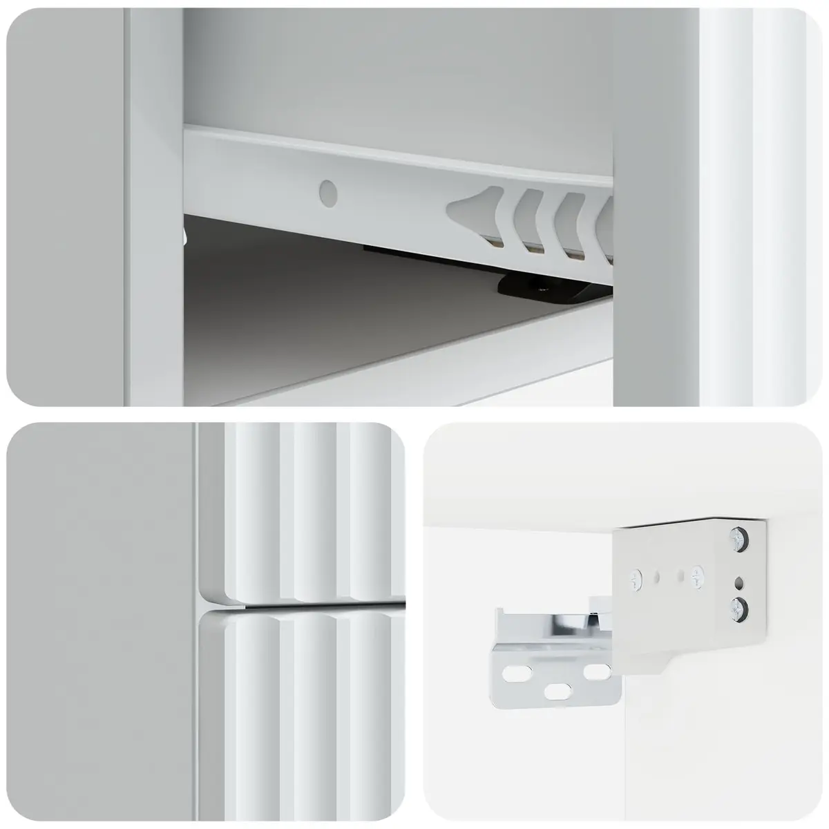 Wall-Mounted Bedside Cabinet in White Wood