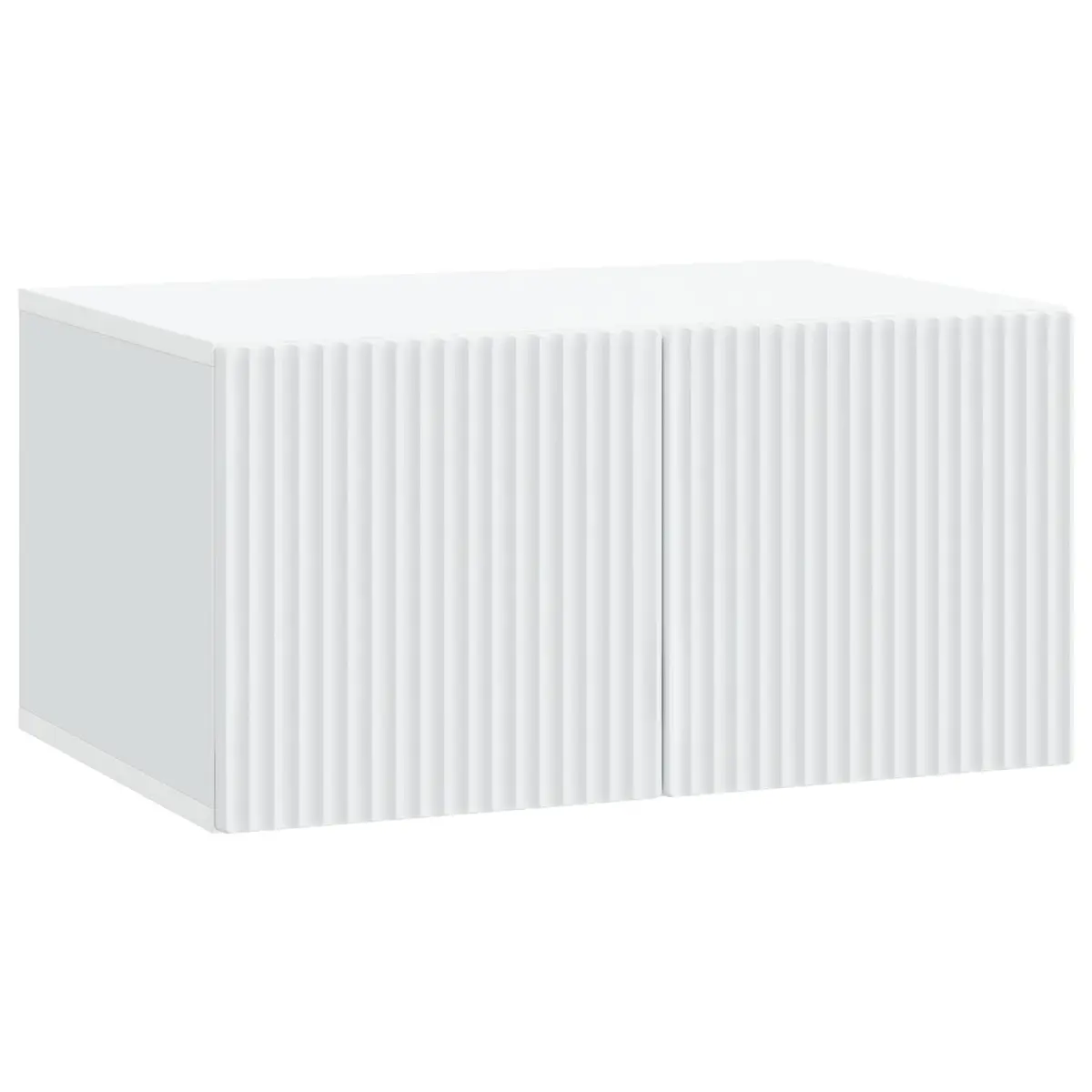 White Wall-Mounted TV Cabinet with Storage
