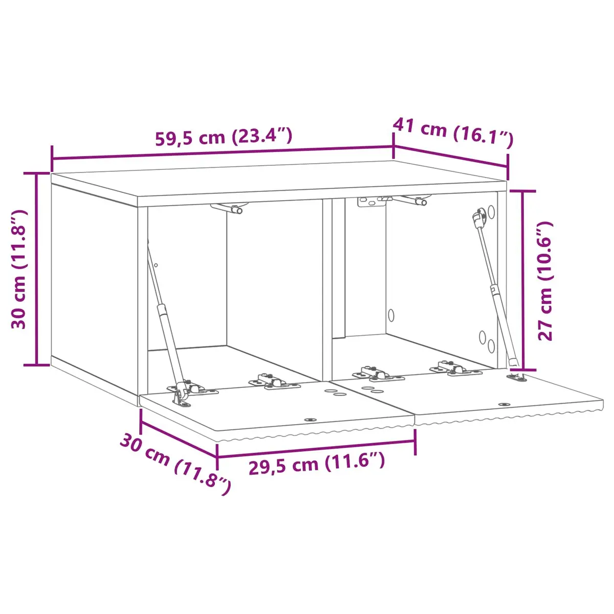 White Wall-Mounted TV Cabinet with Storage