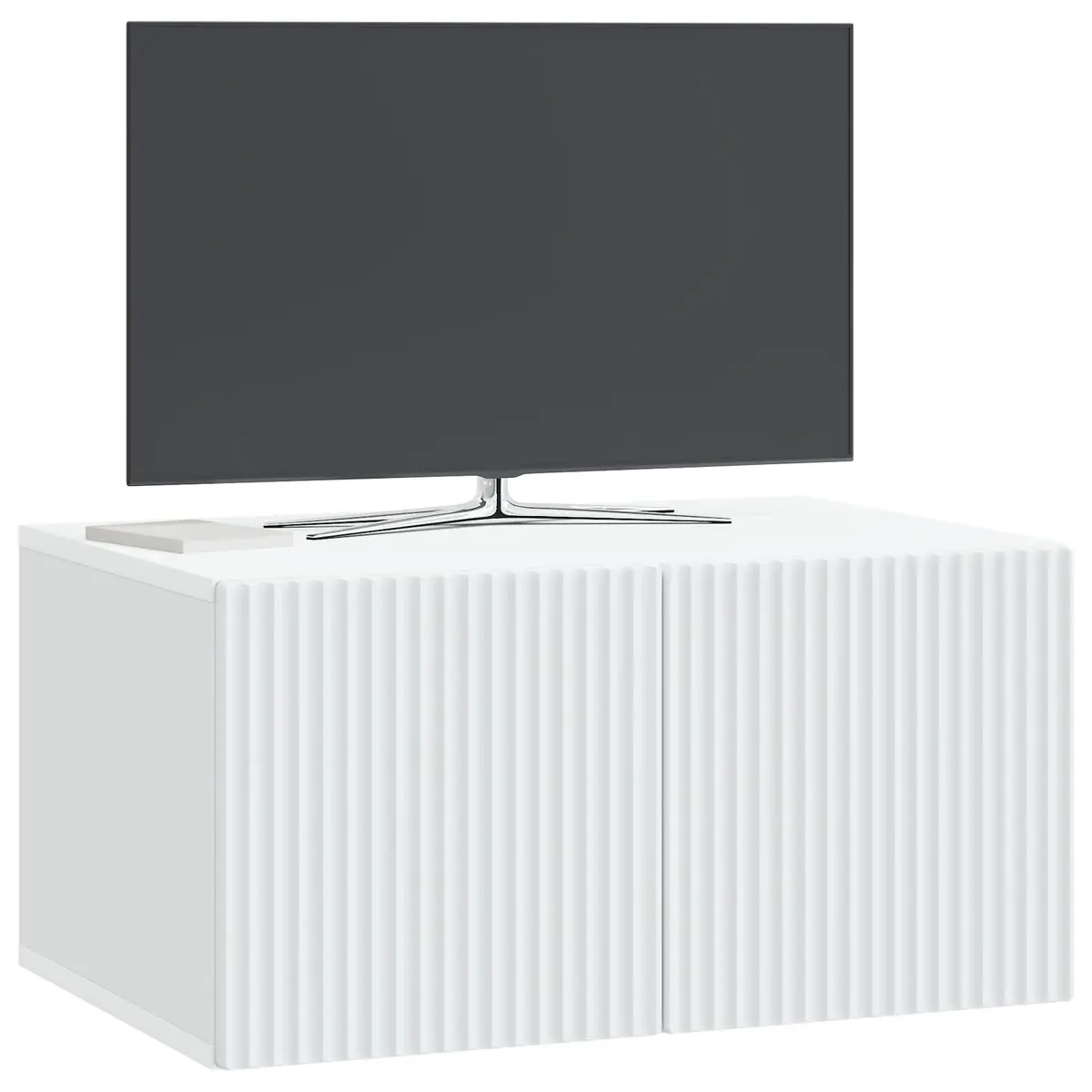 White Wall-Mounted TV Cabinet with Storage