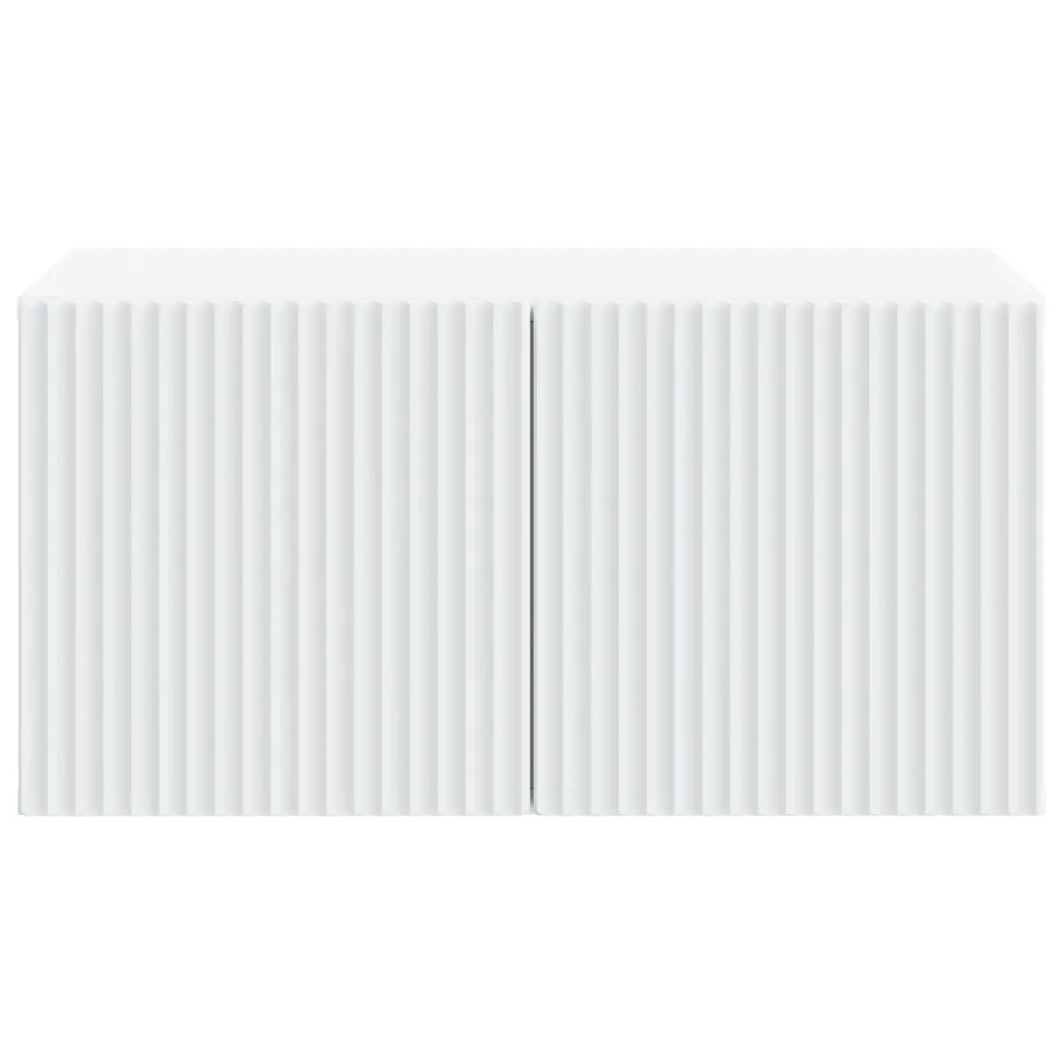 White Wall-Mounted TV Cabinet with Storage