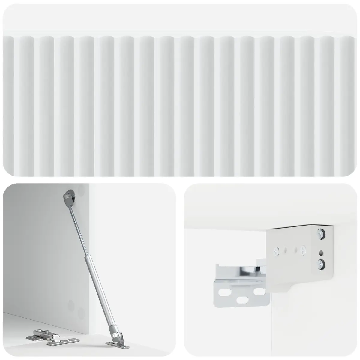 White Wall-Mounted TV Cabinet with Storage