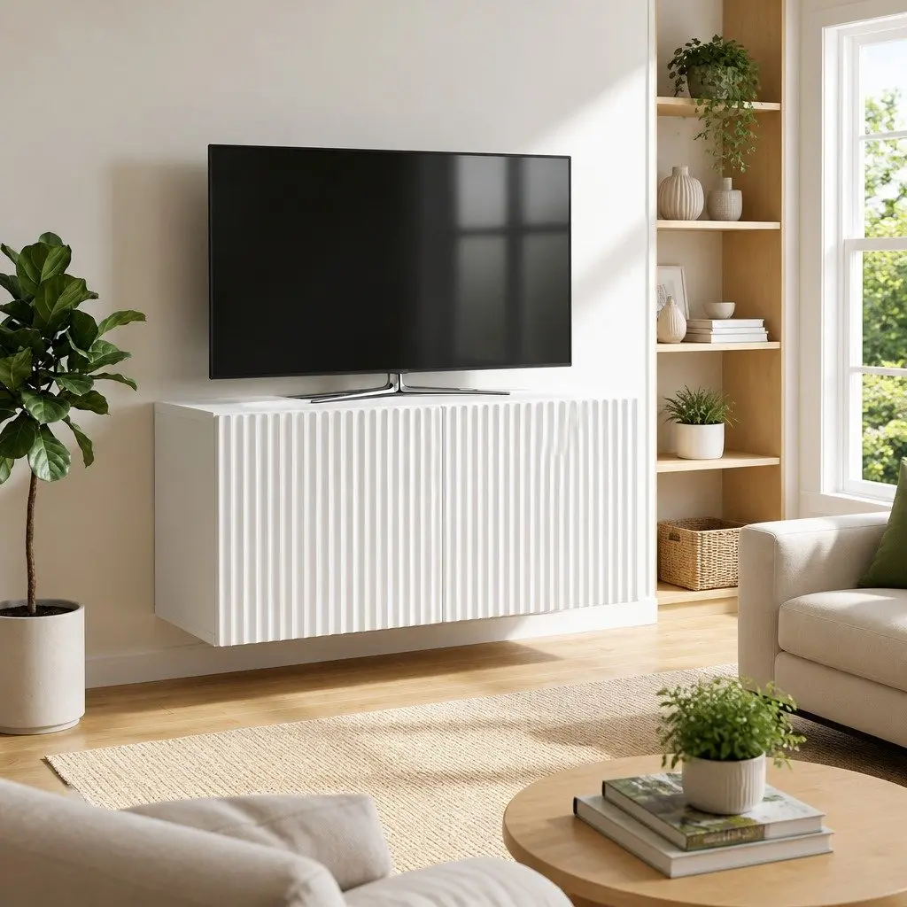 Wall-Mounted TV Cabinet Engineered Wood 59.5 x 31 x 30 cm White