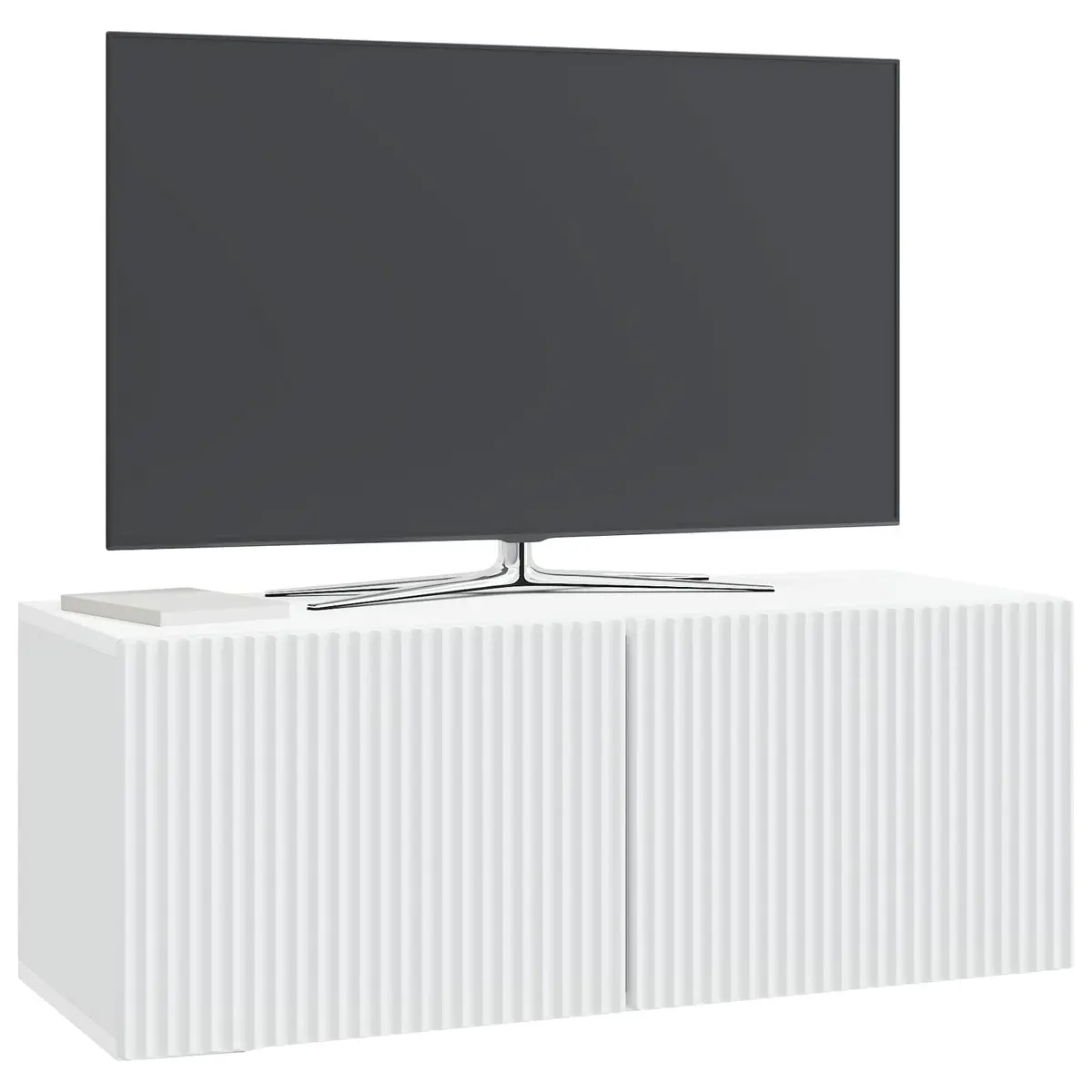 White Wall-Mounted TV Cabinet for Living Spaces