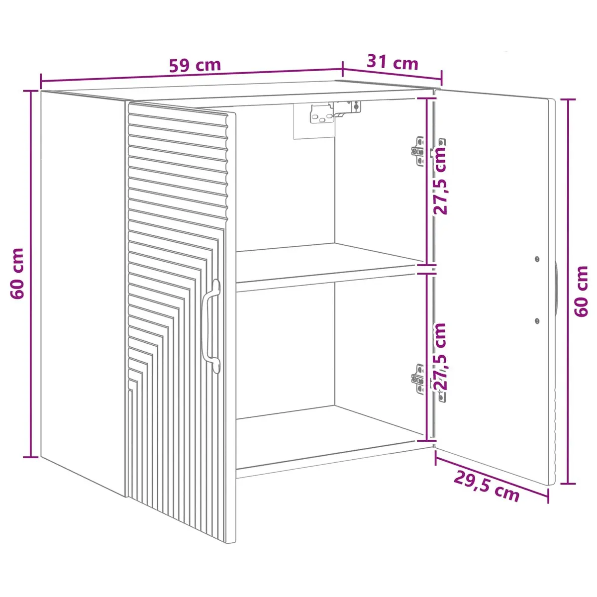 Wall-Mounted Storage Cabinet in White