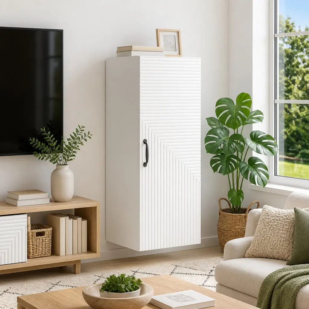 Wall-Mounted Storage Cabinet in White