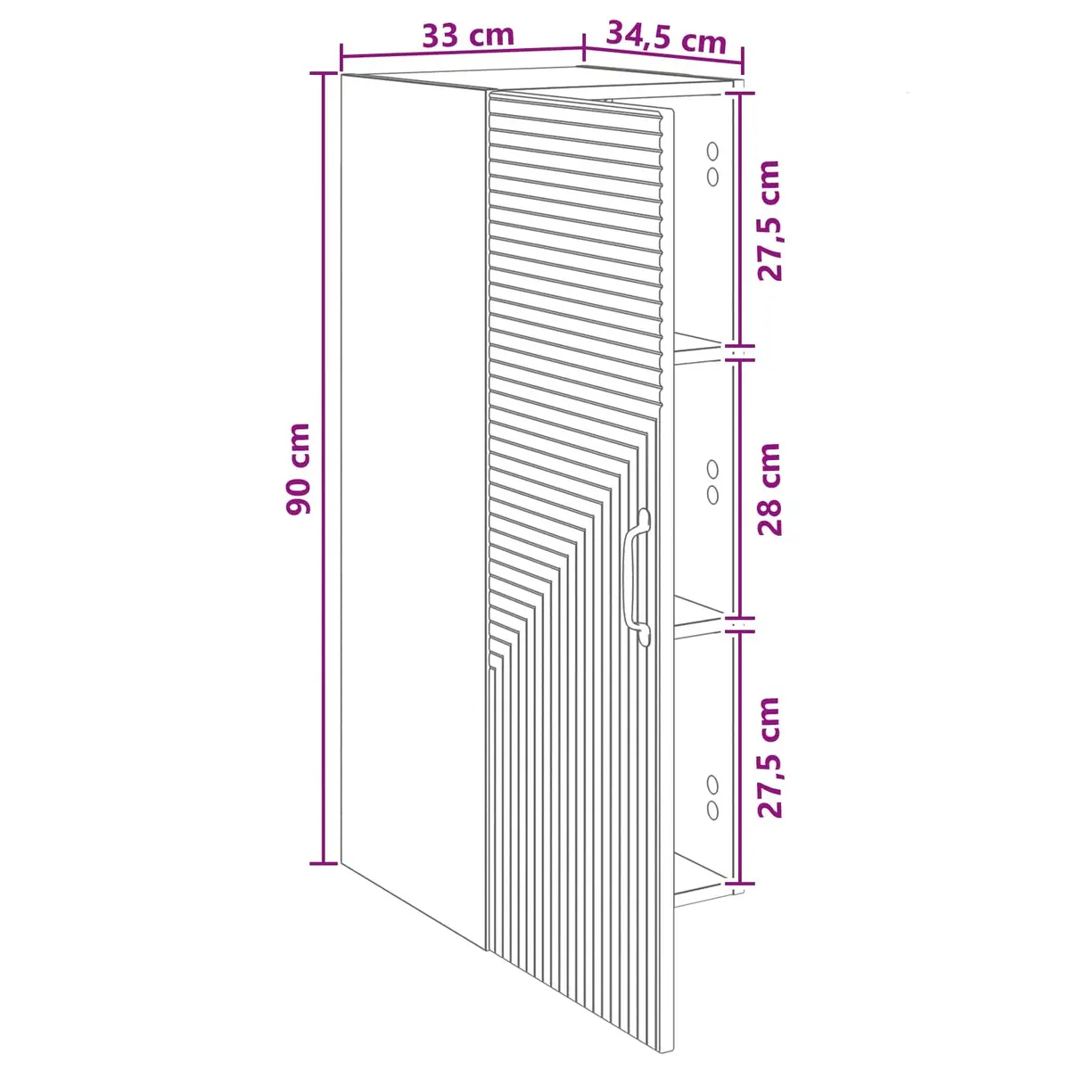 Wall-Mounted Storage Cabinet in White