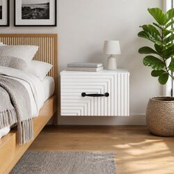 Stylish Wall-Mounted Bedside Cabinet with Drawer