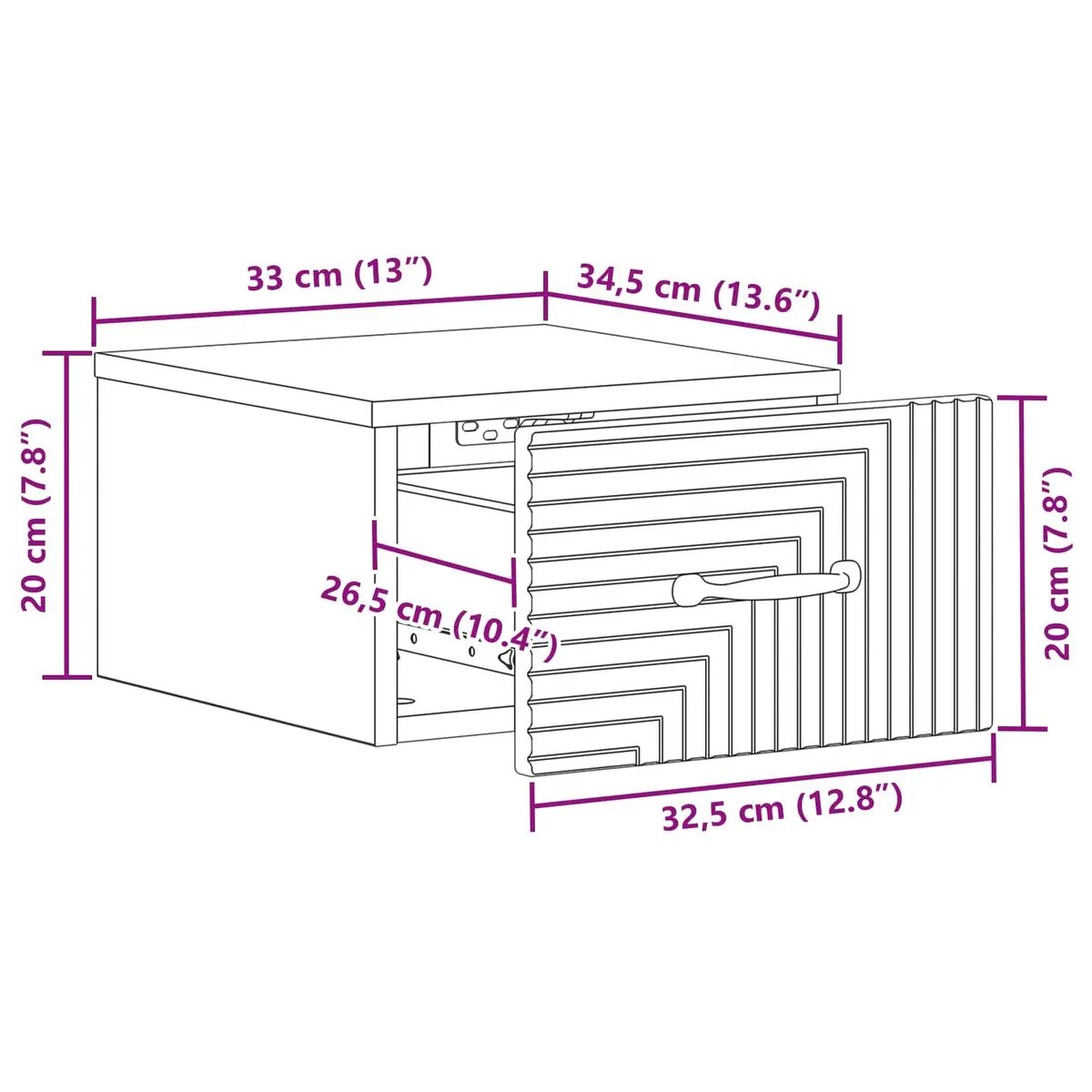Wall-Mounted Bedside Cabinet with Drawer