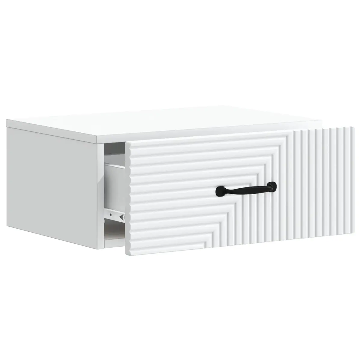 Wall-Mounted White Bedside Cabinet for Storage