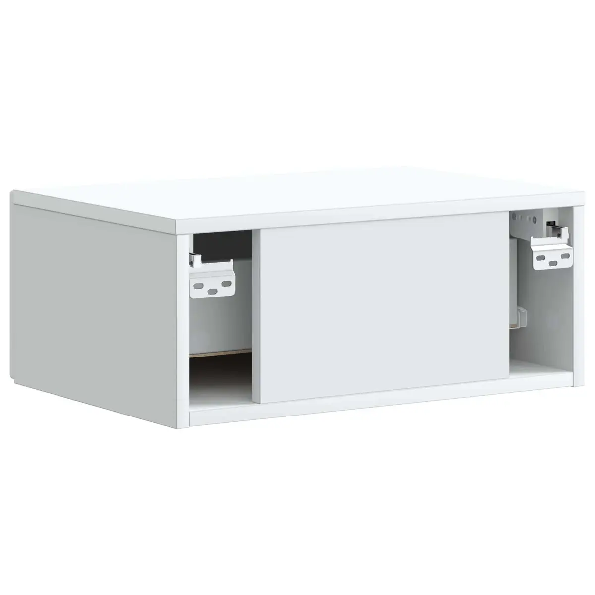 Wall-Mounted White Bedside Cabinet for Storage