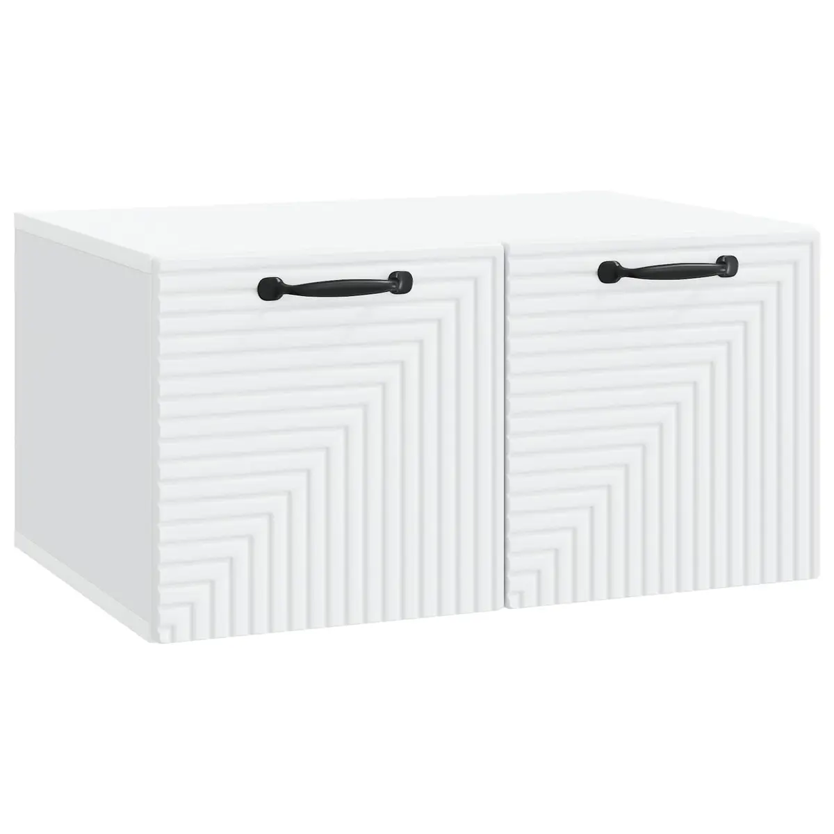 White Wall-Mounted TV Cabinet with Storage