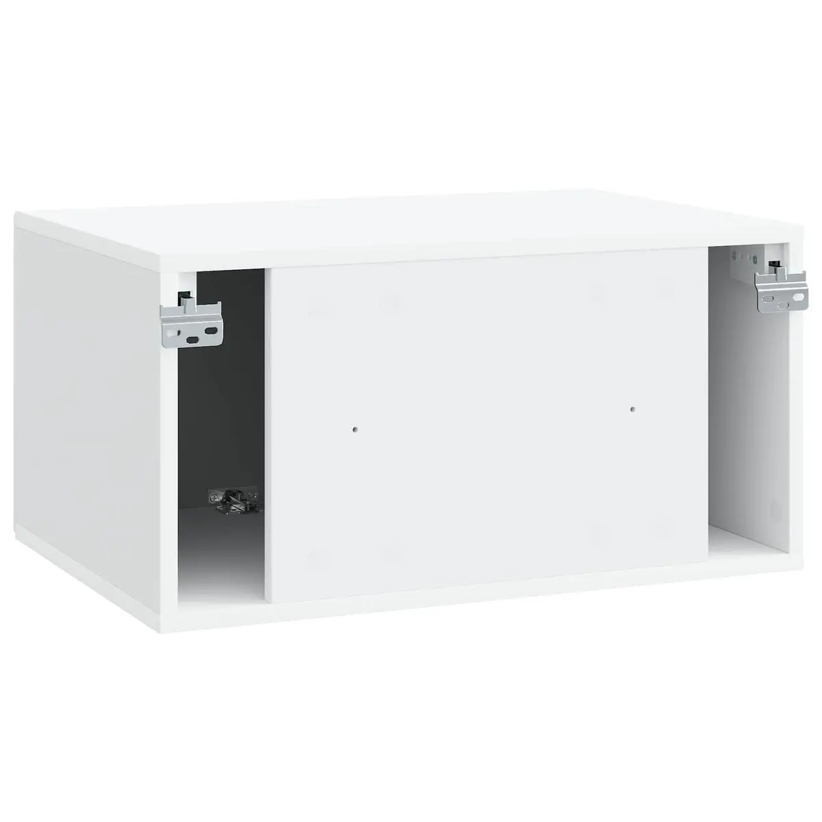White Wall-Mounted TV Cabinet with Storage