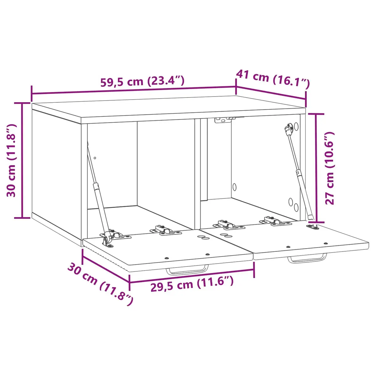 White Wall-Mounted TV Cabinet with Storage