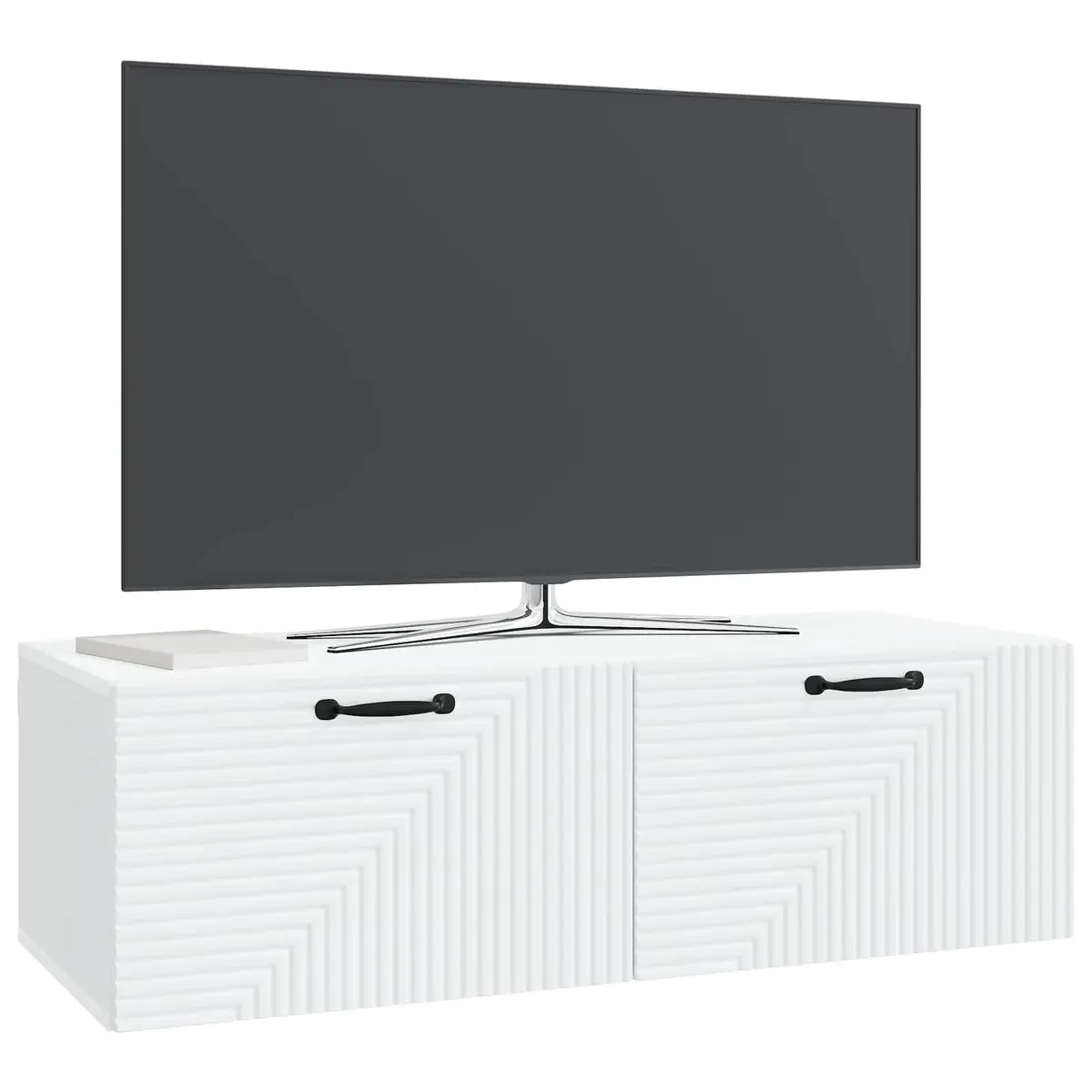 White Wall-Mounted TV Cabinet for Storage