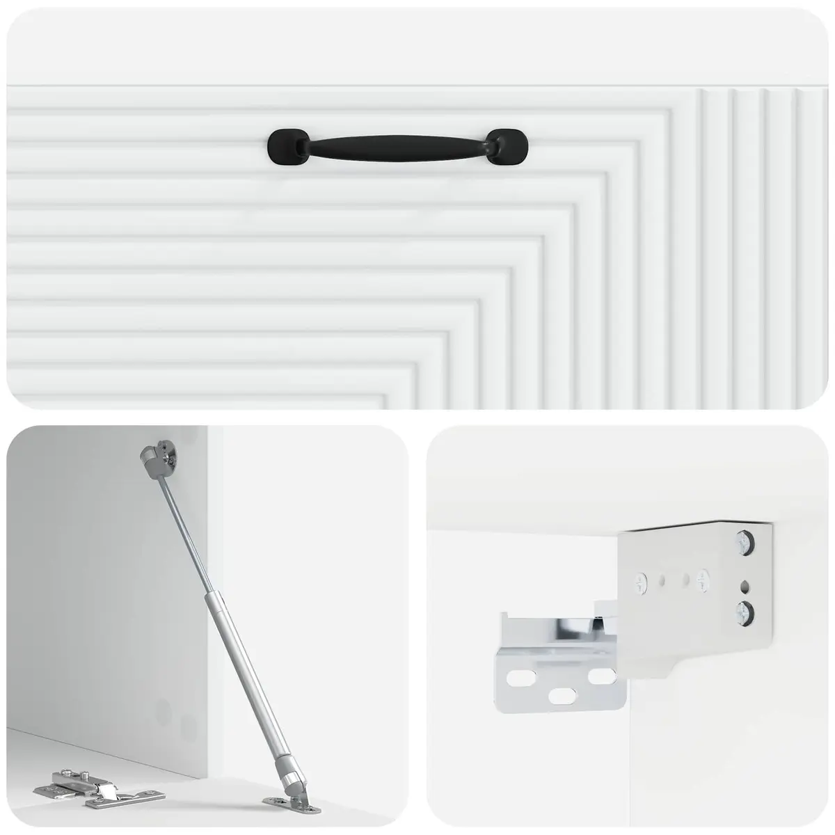 White Wall-Mounted TV Cabinet for Storage