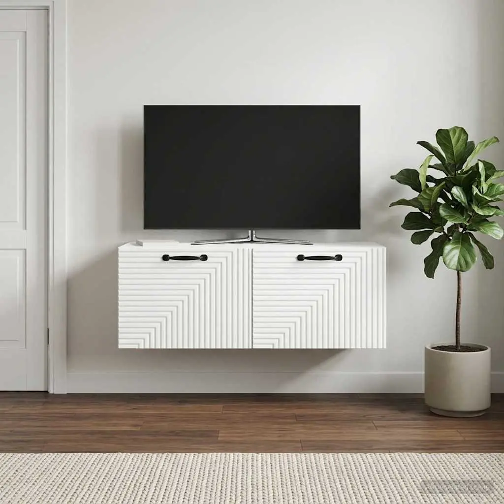 Wall-Mounted TV Cabinet Engineered Wood 78.5 x 31 x 30cm White