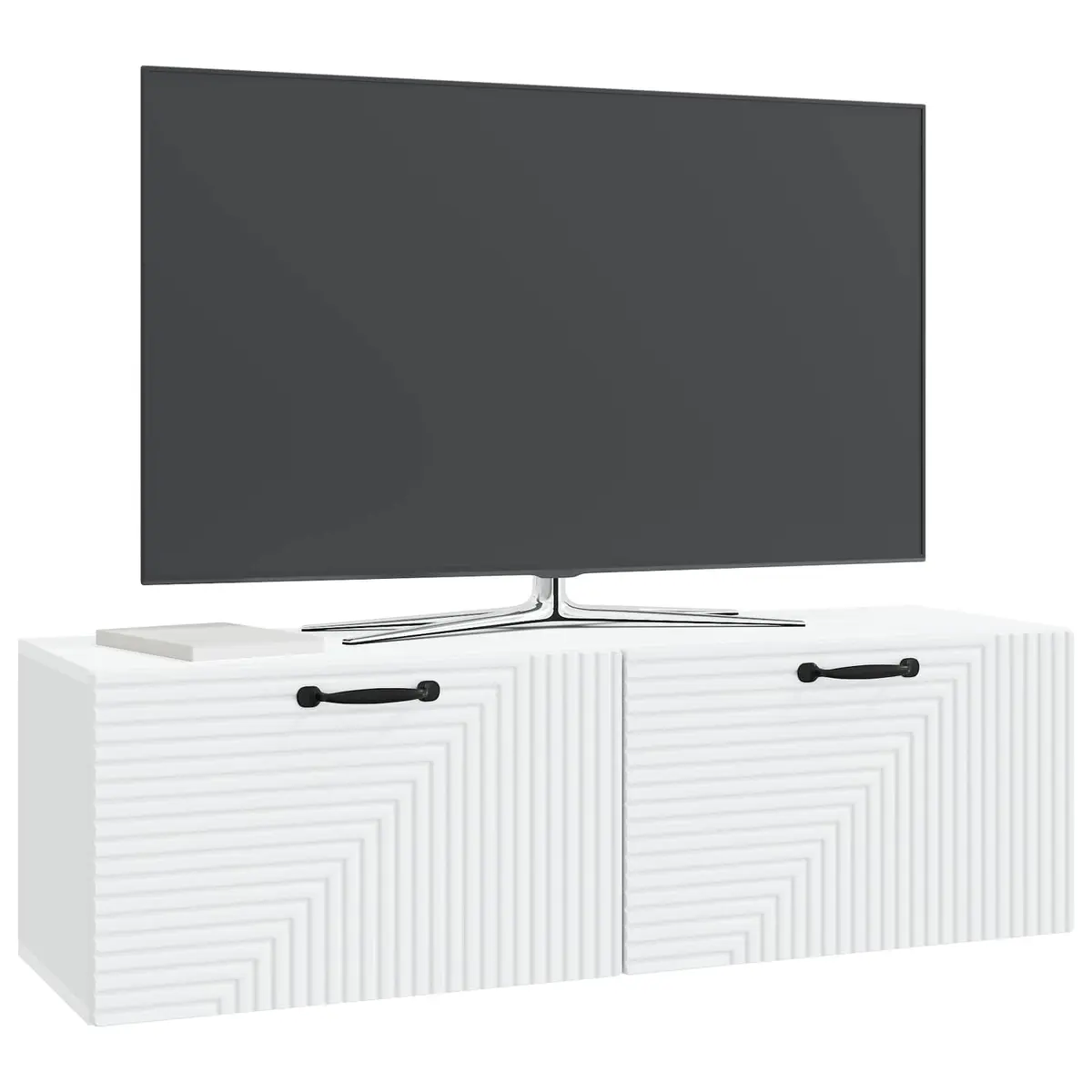 White Wall-Mounted TV Cabinet for Storage
