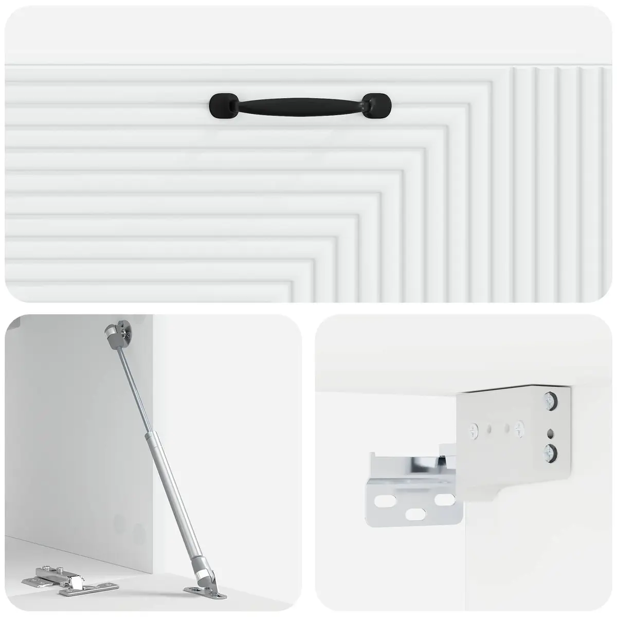 White Wall-Mounted TV Cabinet for Storage