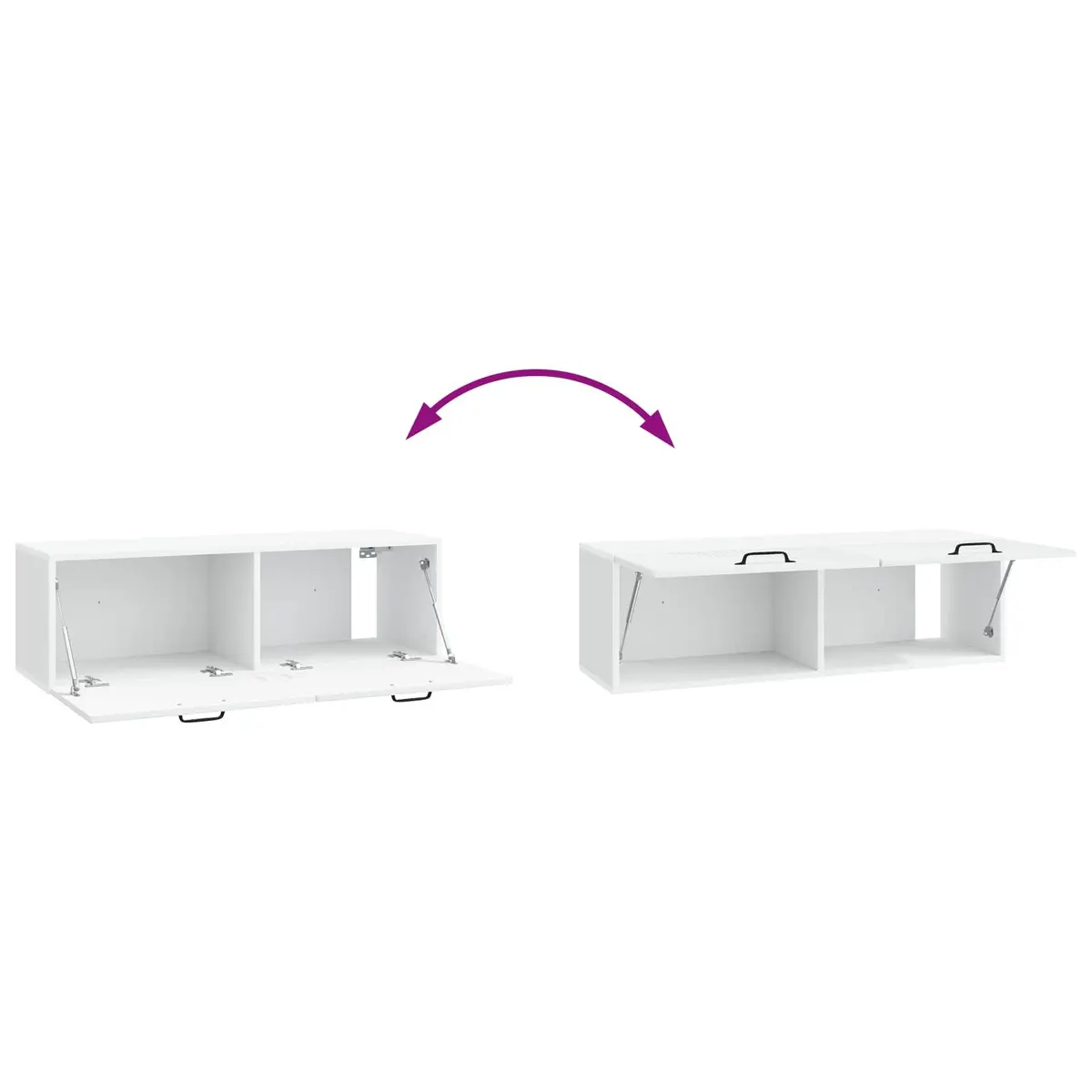 White Wall-Mounted TV Cabinet for Storage