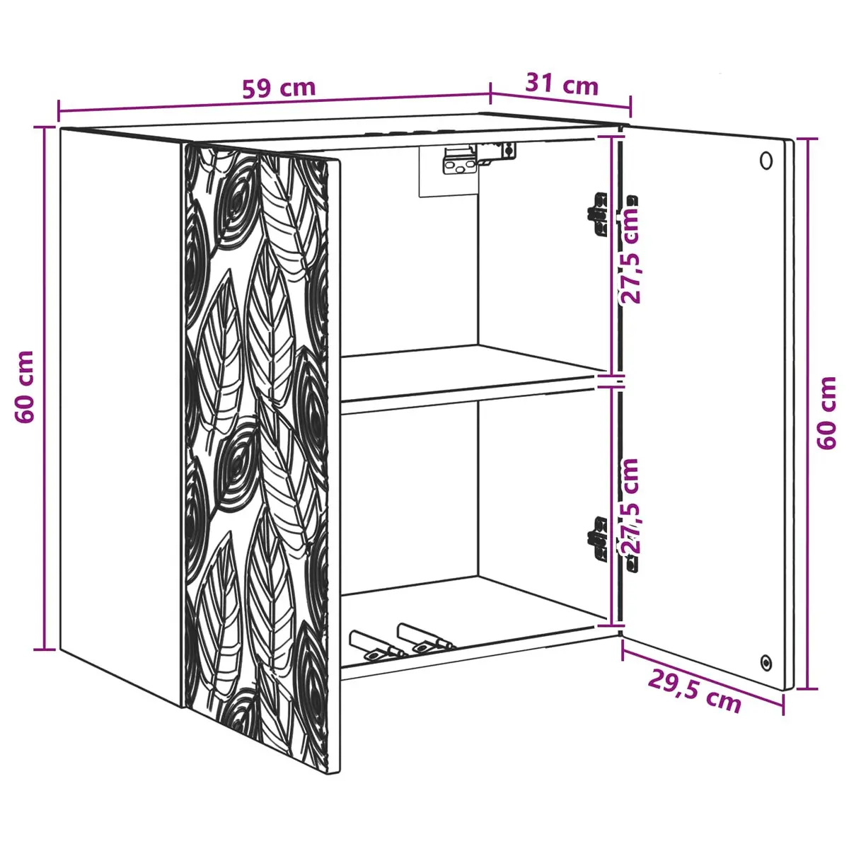 Wall-Mounted Cabinet Engineered Wood 59x31x60cm White