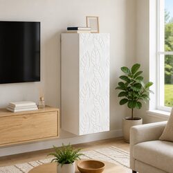 Durable Wall-Mounted Storage Cabinet in White