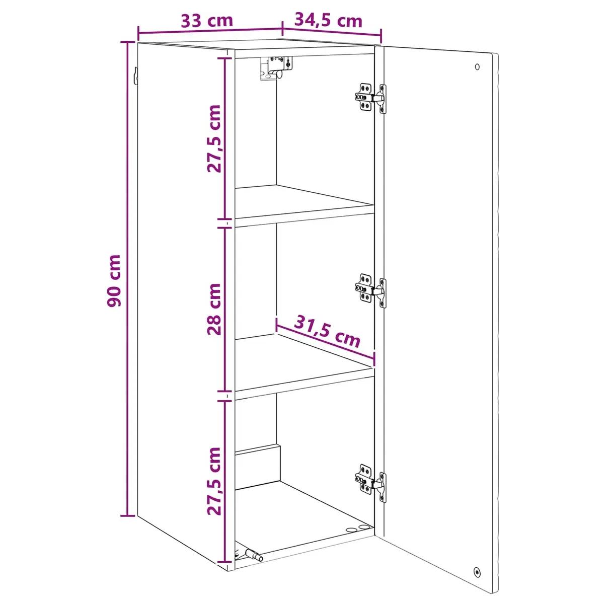 Wall-Mounted Storage Cabinet in White