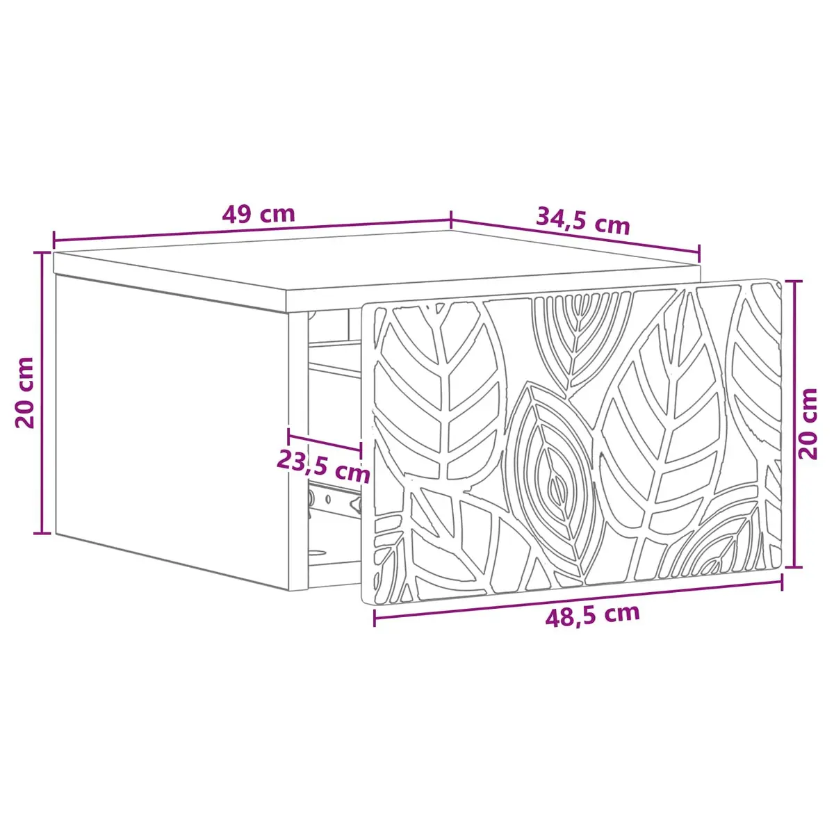 Wall-Mounted Bedside Cabinet with Storage Drawer