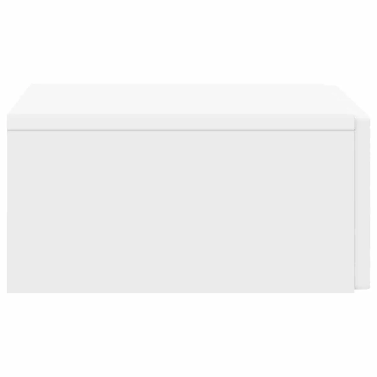 Wall-Mounted White Side Table with Storage Drawers