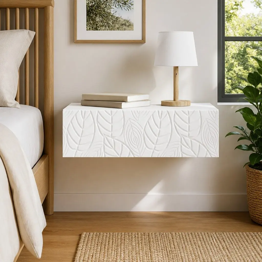 Wall-Mounted Side Table with Drawers for Storage