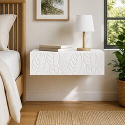 Modern Wall-Mounted Side Table with Drawers for Storage
