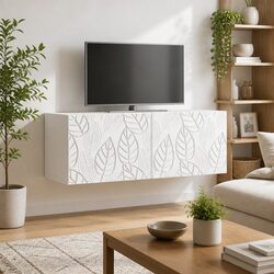 Stylish Wall-Mounted TV Cabinet in White