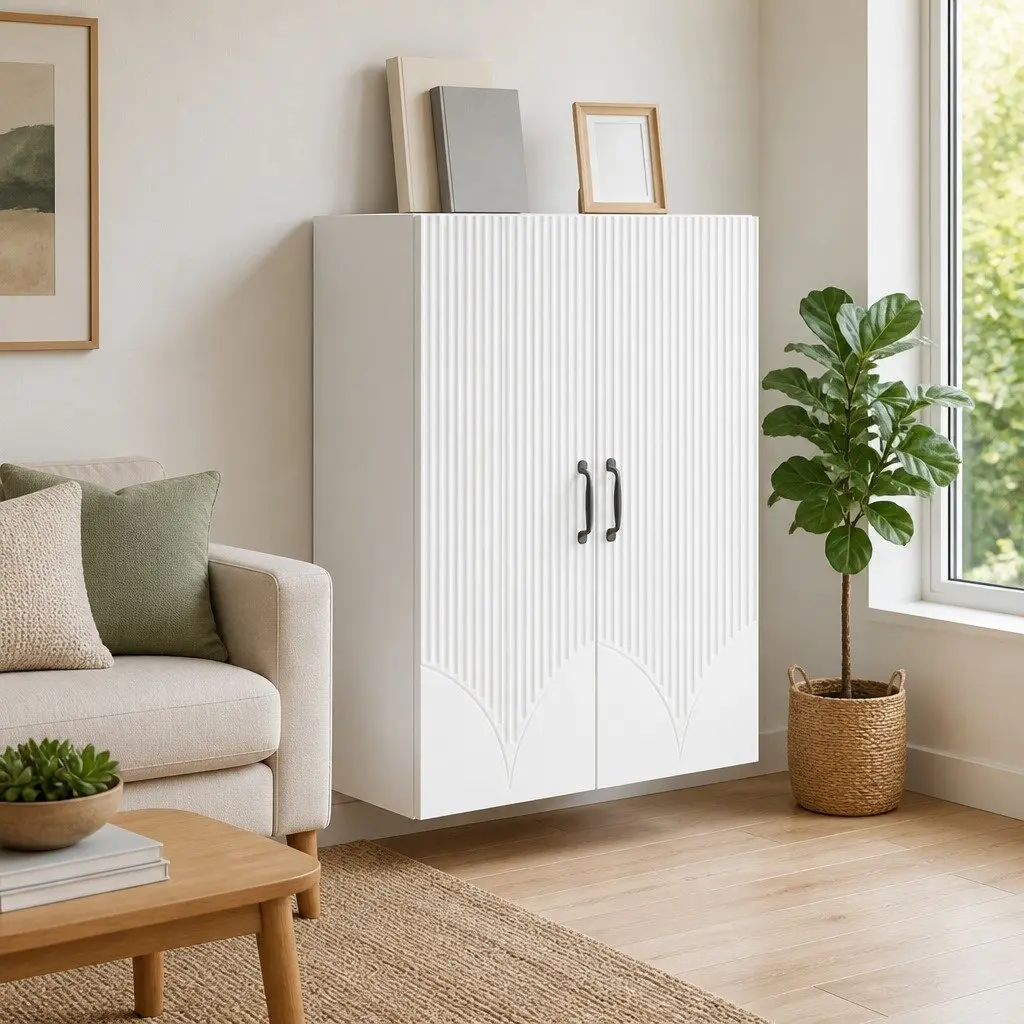 Wall-Mounted Cabinet Engineered Wood 66 x 34.5 x 90 cm White