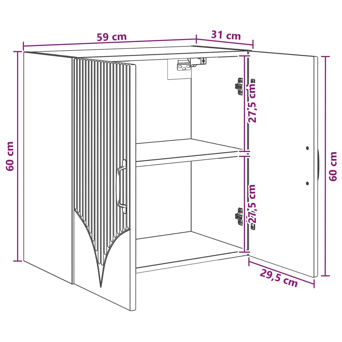 Wall-Mounted Storage Cabinet in White