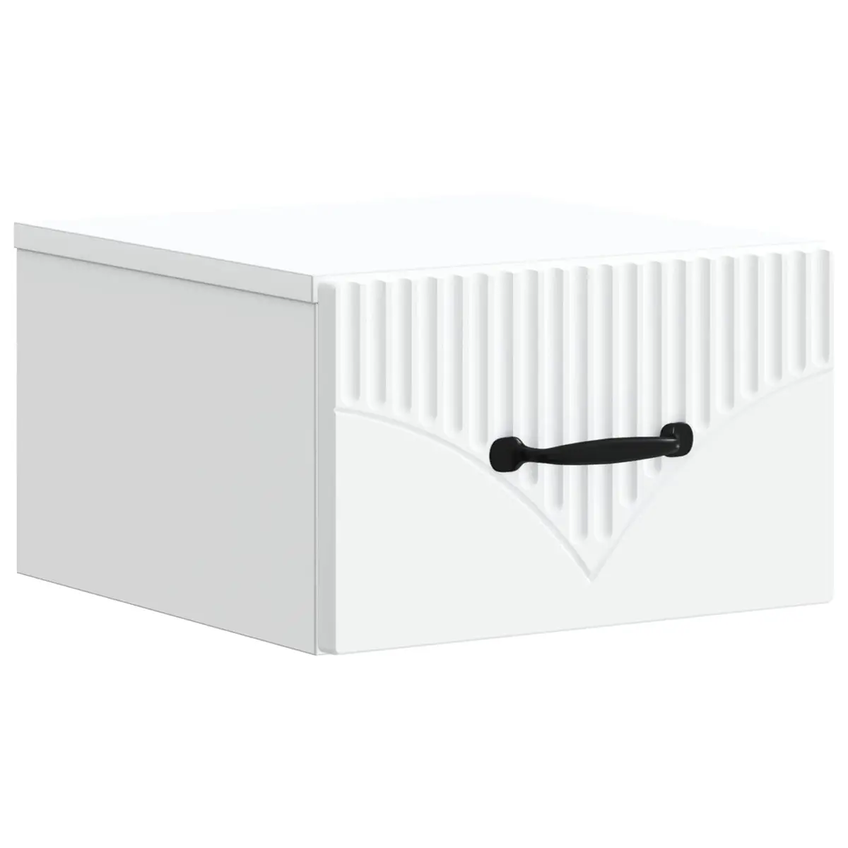 White Wall-Mounted Bedside Cabinet with Drawer