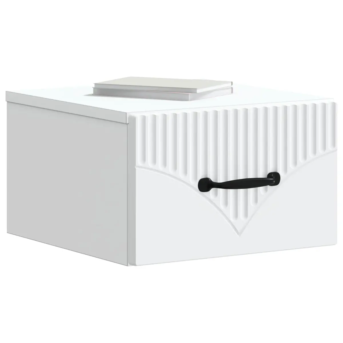 White Wall-Mounted Bedside Cabinet with Drawer