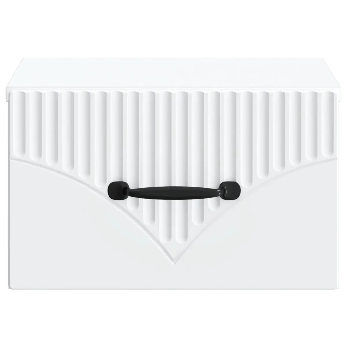 White Wall-Mounted Bedside Cabinet with Drawer