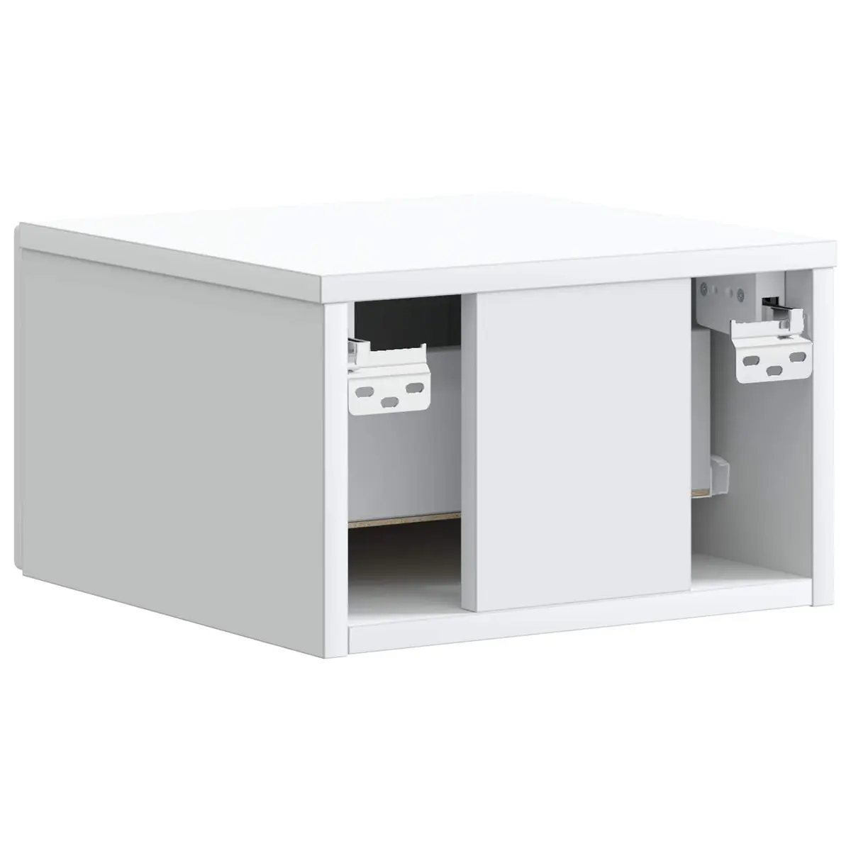 White Wall-Mounted Bedside Cabinet with Drawer
