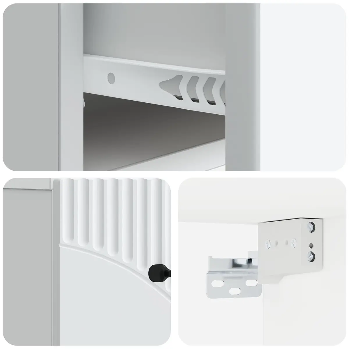 White Wall-Mounted Bedside Cabinet with Drawer