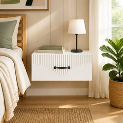 Stylish Wall-Mounted Bedside Table with Drawer and Shelf