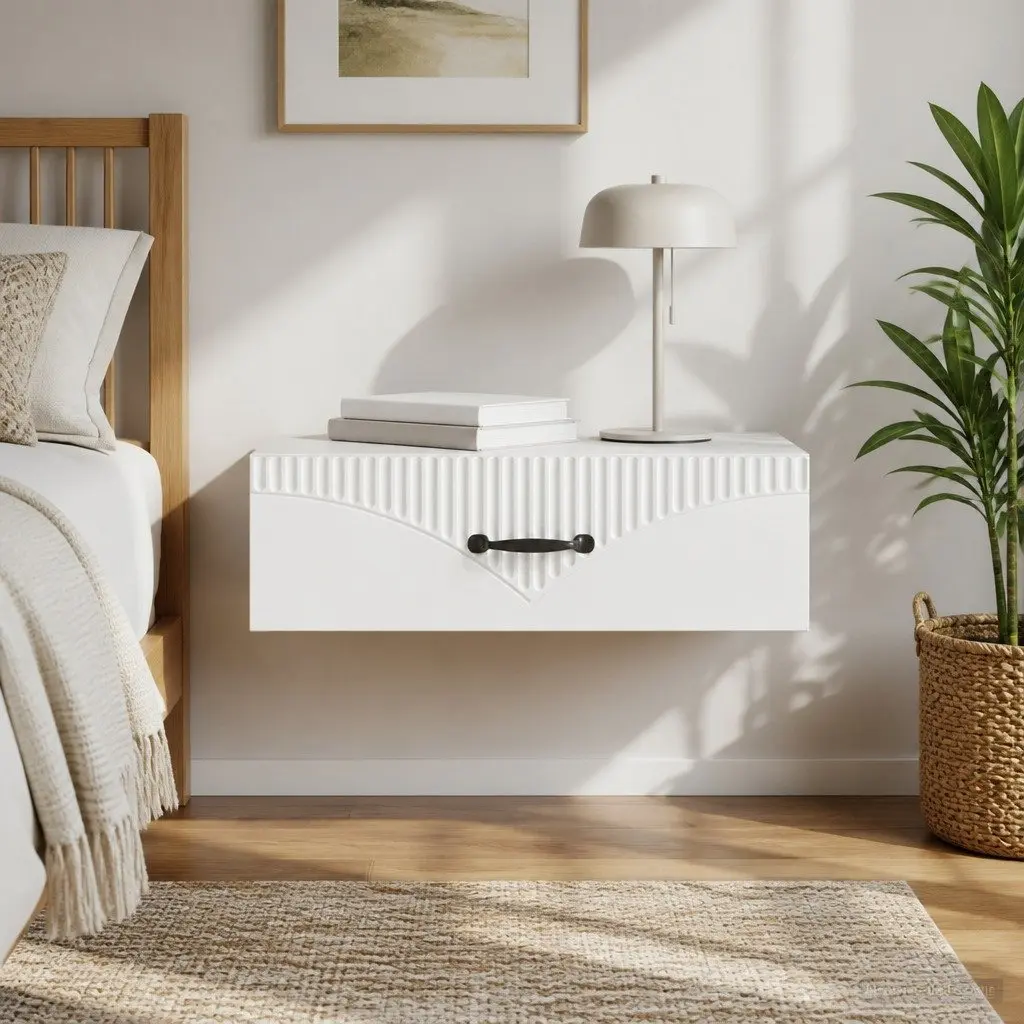 Wall-Mounted White Storage Cabinet 59cm