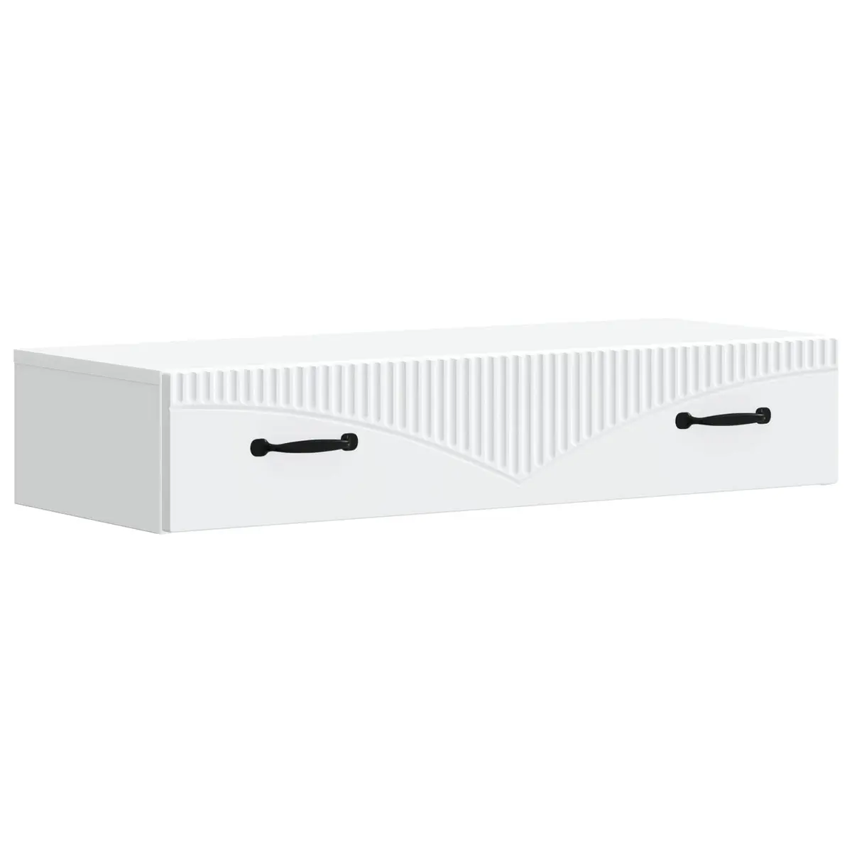 White Wall-Mounted Side Table with Storage