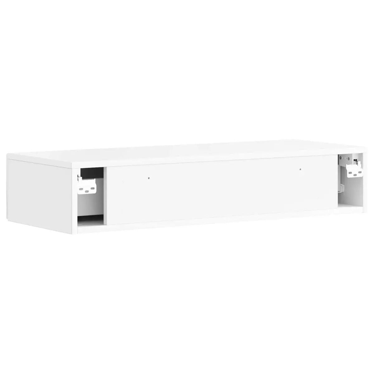 White Wall-Mounted Side Table with Storage