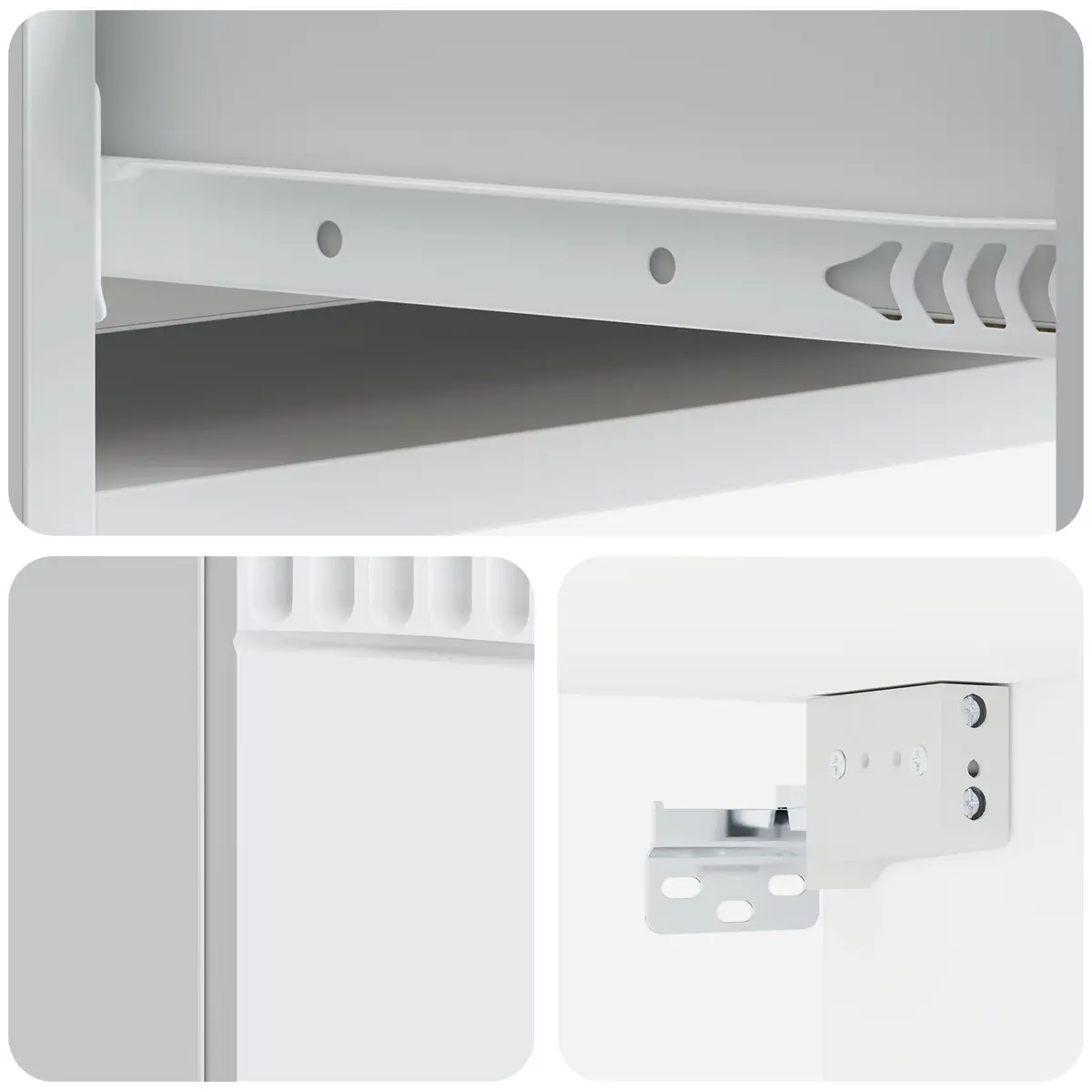 White Wall-Mounted Side Table with Storage