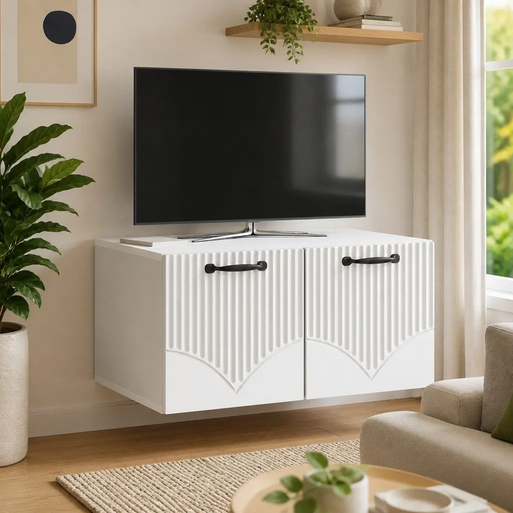 Wall-Mounted TV Cabinet Engineered Wood 59.5 x 41 x 30 cm White