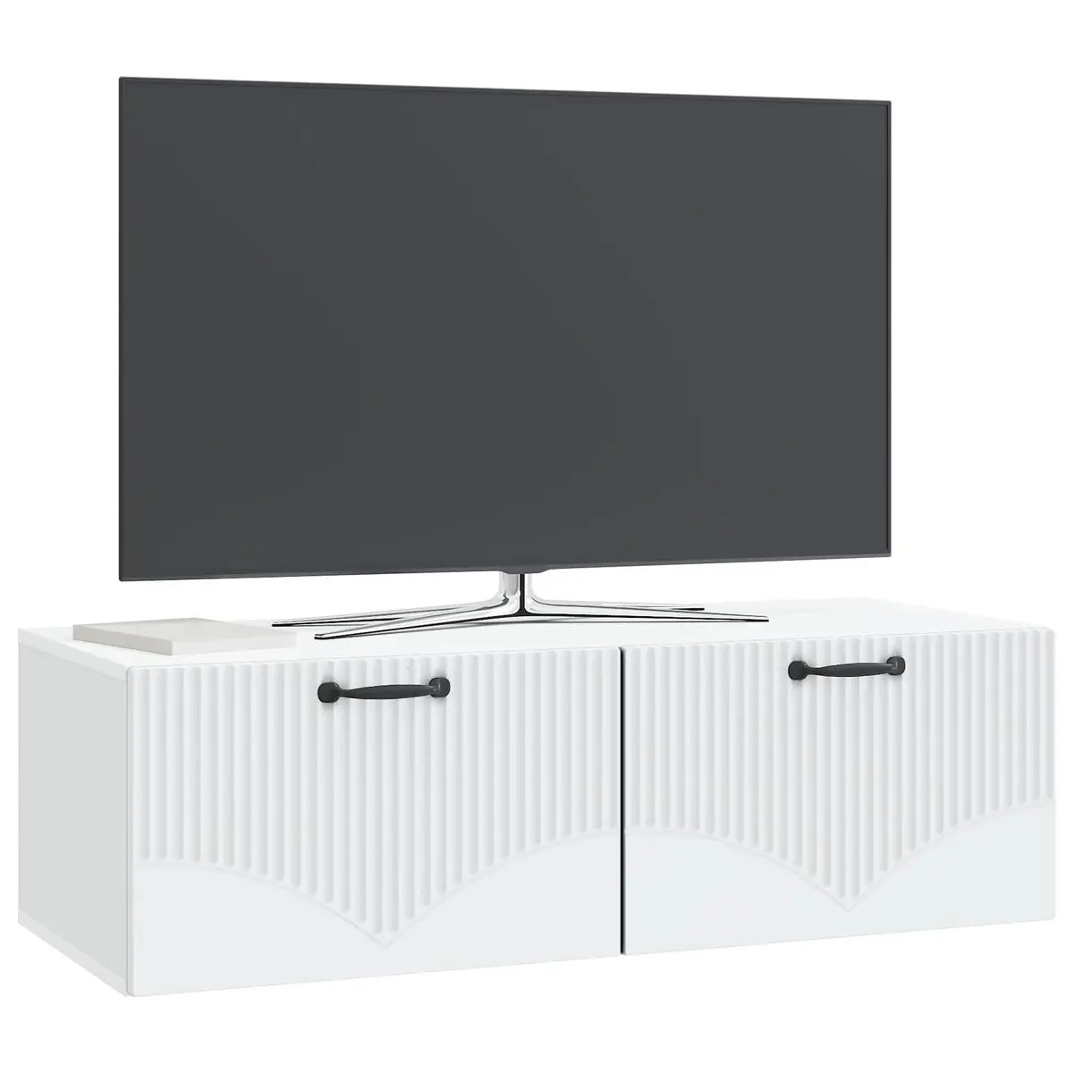 Wall-Mounted TV Cabinet in White 98x41x30cm