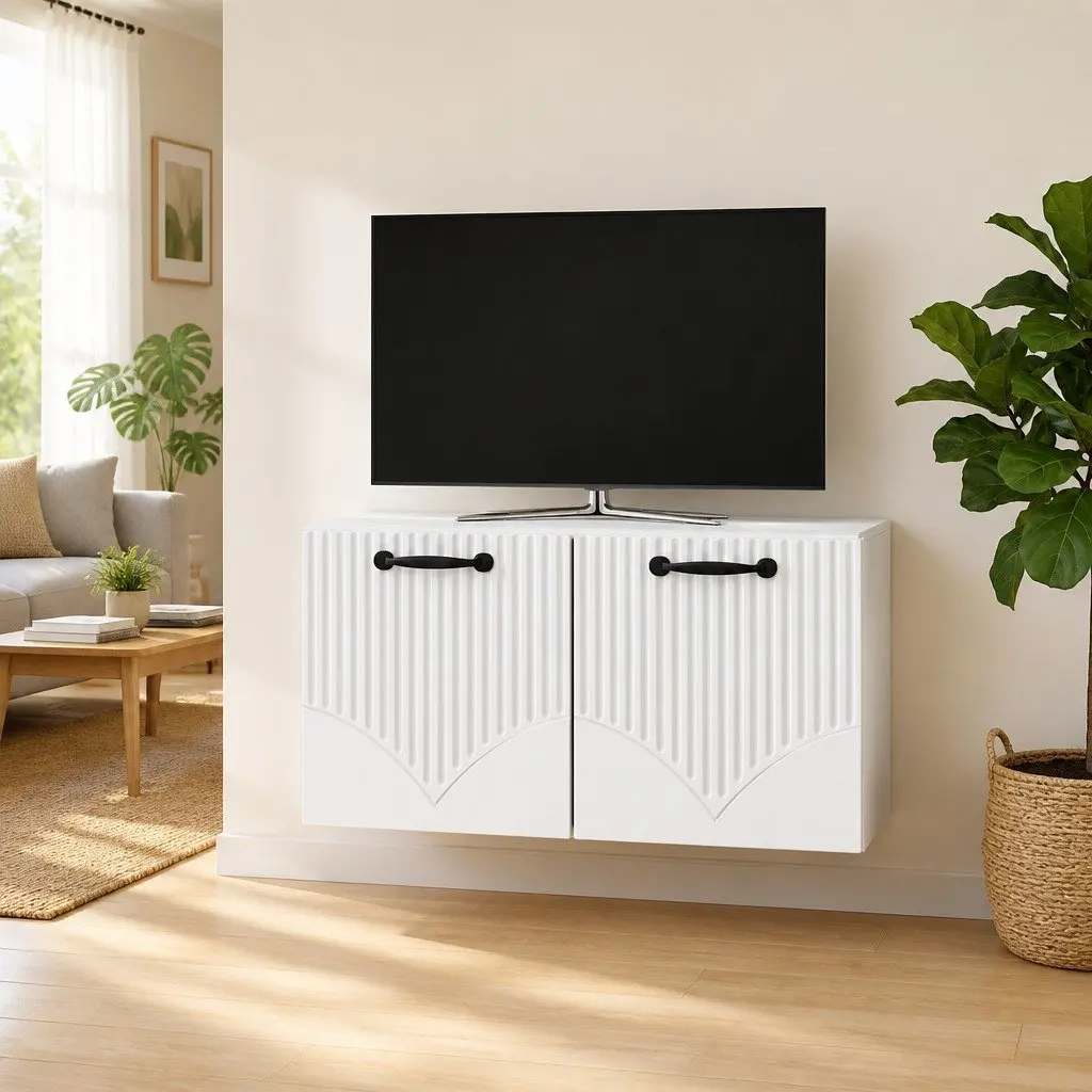 Wall-Mounted TV Cabinet Engineered Wood 59.5 x 31 x 30 cm White