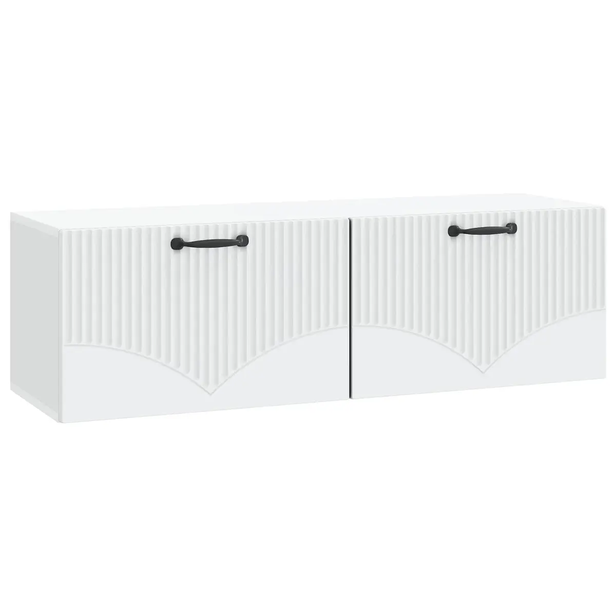 White Wall-Mounted TV Cabinet for Media Storage