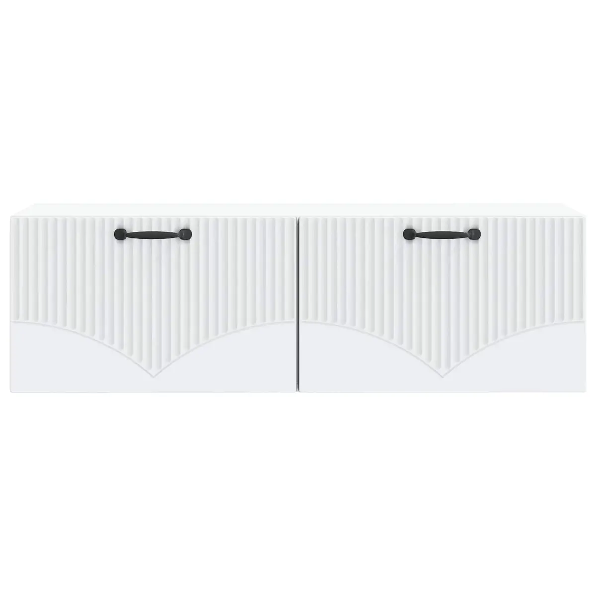 White Wall-Mounted TV Cabinet for Media Storage